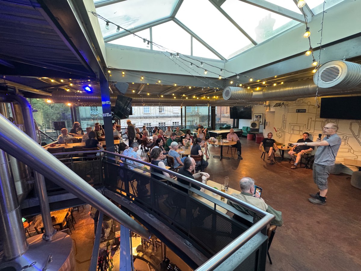 Science_Reading's tweet photo. Fantastic turnout for the #STEAM Summer Social! 🎉 Huge thanks to everyone who joined us &amp; to the wonderful @ZerodegreesBeer (Reading) for looking after us so well. We hope you had an epic evening! Keep an eye on our socials — September is about to get prehistoric… 🦖🦕 https://t.co/Peu1xdDtMh