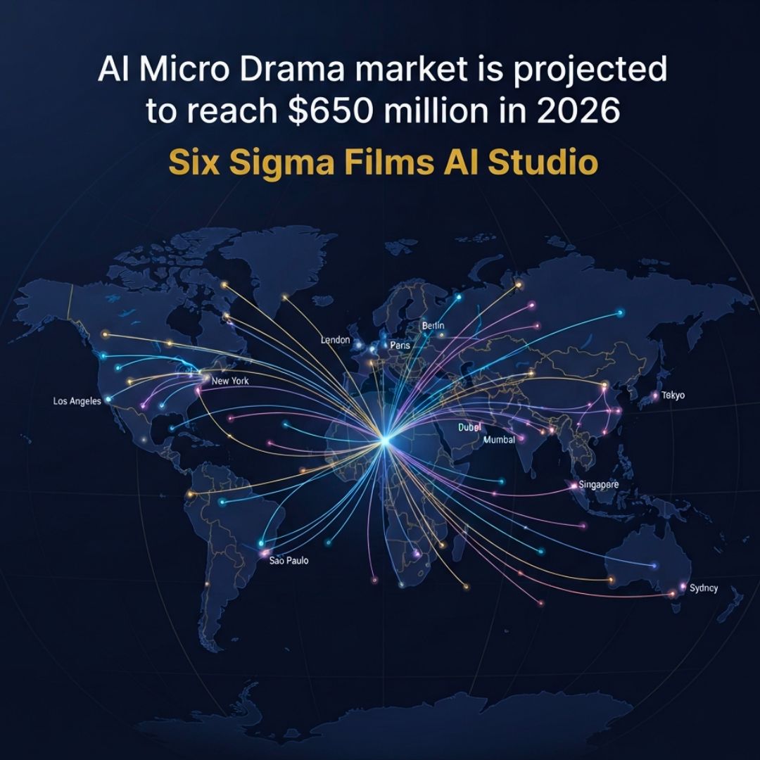 sixsigmafilms's tweet photo. AI Unleashes Production Capacity and Redefines the Micro-Drama Ecosystem:
AI isn't just a production tool, it's becoming the architect of a new entertainment ecosystem, where every story carries the potential to cross borders, cultures, and markets on its own merit, not just the ones an executive greenlit. The data backs the trajectory: the overseas AI short-drama market is projected to reach $650 million in 2026, nearly six times its size the previous year. Markets that once relied on a small number of high-budget, high-risk bets are now being reshaped by volume, speed, and localization at scale.  

At Six Sigma Films, we’re combining 17 years of cinematic storytelling with AI-powered innovation to built Fully Integrated AI-Native Micro Drama Ecosystem. We are collaborating with major short drama platforms, and agencies who share this vision. We have recently launched Banknet StoryWorks™ — India's First AI-Powered Storytelling Initiative for BFSI. Reach out directly via email: info@sixsigmafilms.com

We have now announced slate of AI-Powered Original IP Micro Dramas and exploring investors, strategic partners, 👉 Let’s talk. 
@banknet @anuraagkhanna 

#sixsigmafilms #AIFilmmaking #Microdrama #ShortDrama #AI #Storytelling #CreatorEconomy #MobileFirstContent #VentureCapital #MediaInvesting #adagency