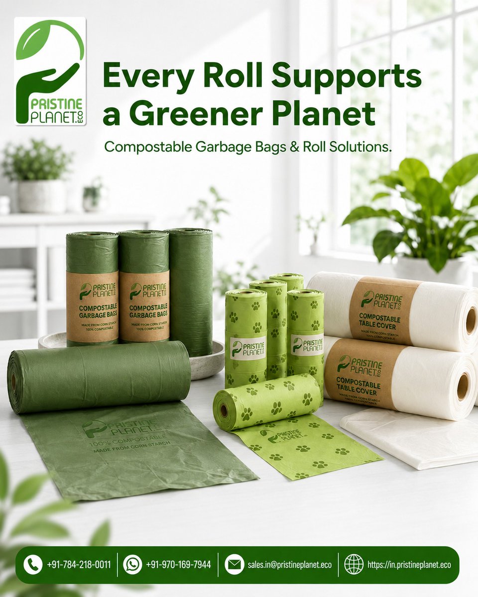 PristinePlanet's tweet photo. Every roll can make a difference. 📷📷

Choose a smarter, greener alternative with **Pristine Planet Eco’s compostable garbage bags and roll solutions**—designed to support cleaner spaces while being kinder to our planet.

#EarthFriendly #WasteManagement #EcoSolutions https://t.co/20Tz8TCzWX