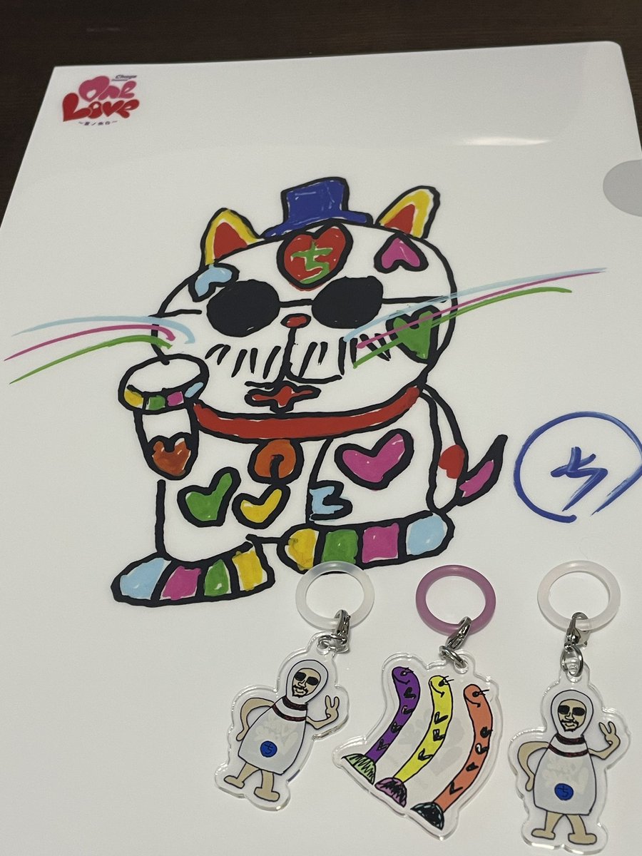 honobonoonsen's tweet photo. 世田谷美術館行ってきました。
素敵な作品ばかり。
グッズもかわいい。
在廊のChage画伯にランダムのチャームを選んで頂きました。画伯一推しのボウリングマンがだぶったけどかわいいから良し♪
#chage #夏ノ余白 https://t.co/psQJlmfiA8