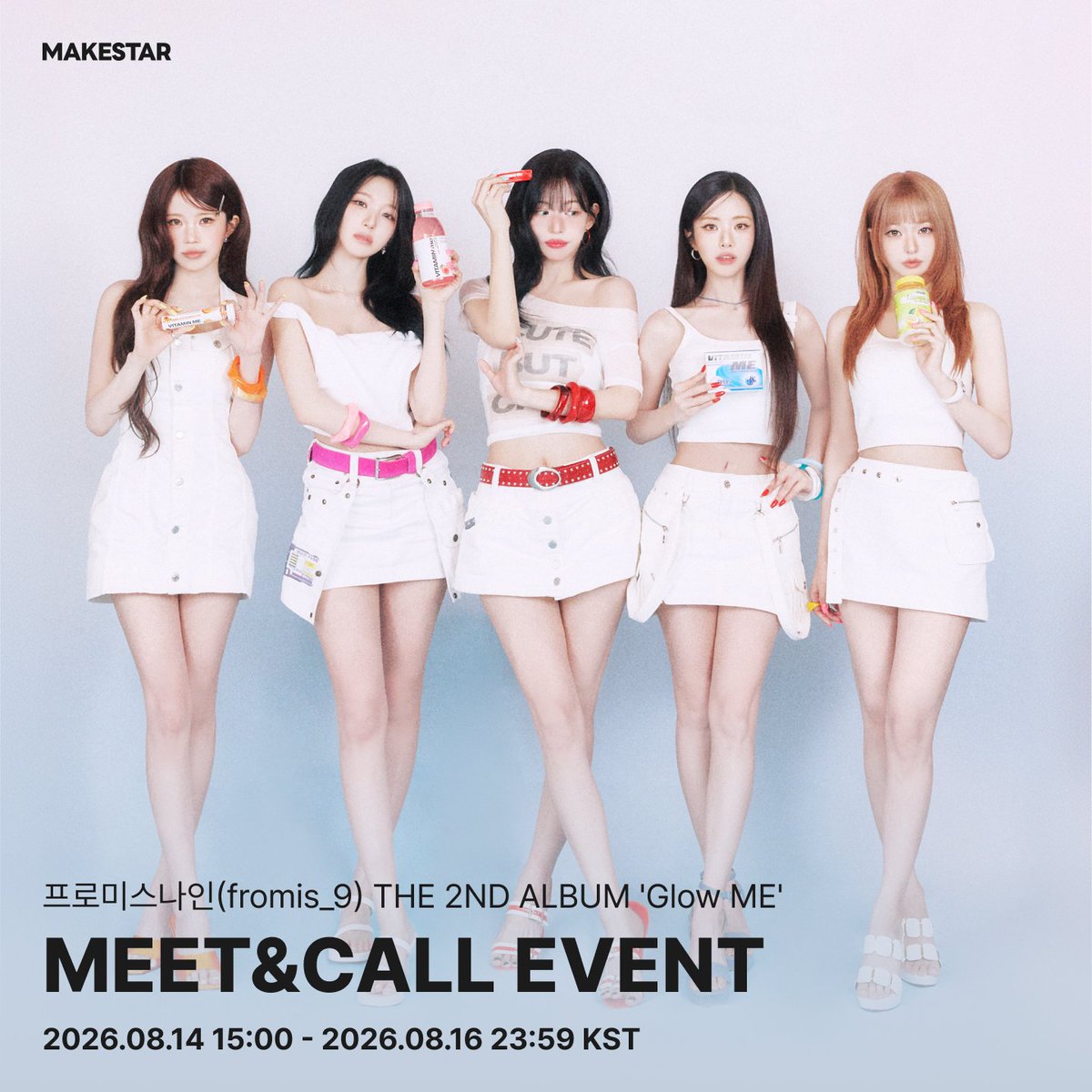 Makestarcorp's tweet photo. #프로미스나인 (#fromis_9) THE 2ND ALBUM 'Glow ME' MEET&CALL EVENT OPEN ❗

⚾대면 응모자 셀카 포토카드 *야구부 ver.
🐶단체 영통 응모자 셀카 포토카드 *안경강아지 ver.

🎁대면 당첨자 5명 사인 폴라로이드
🎁단체 영통 당첨자 5명 사인 폴라로이드

📆~8.16 23:59 (KST)
🔗https://t.co/WsM1IPKOU5