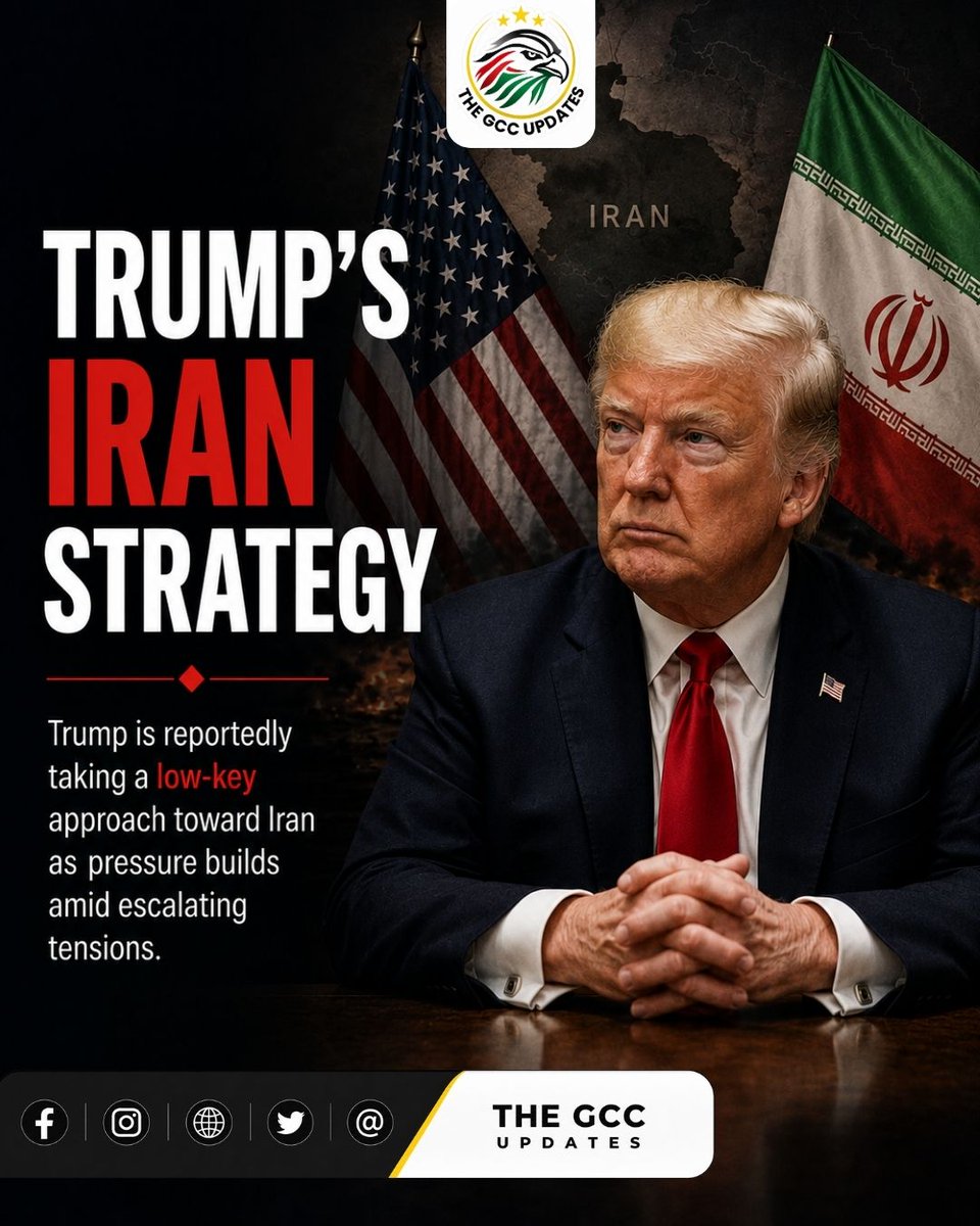 TheGCCUpdates's tweet photo. Trump is reportedly taking a low-key approach toward Iran as pressure builds amid escalating tensions between Washington and Tehran.

#Trump #Iran #USIran #MiddleEast #TheGCCUpdates https://t.co/uLwDu8s9pb