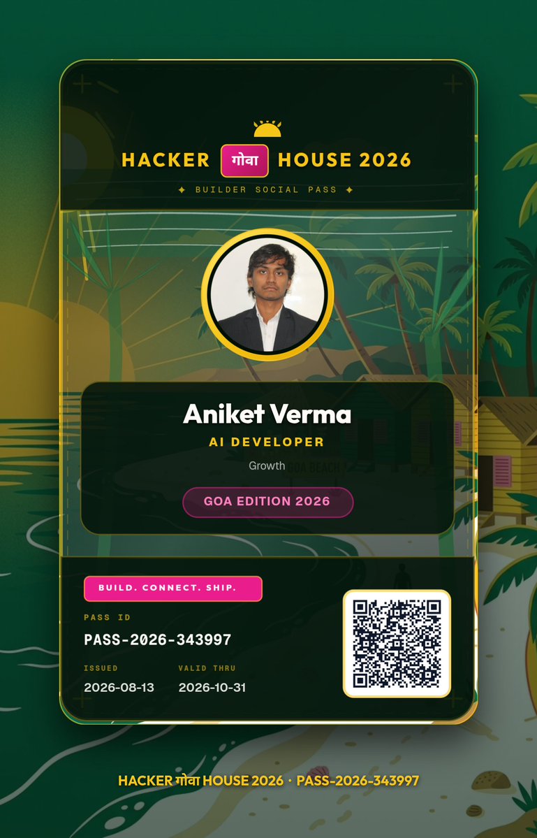 HniketVerm1408's tweet photo. @247pmstudio Team Name : THONERS
Our ID Card generator is ready, you can try it here : https://t.co/FkKqyBSshz
#HHGoa #FrameInGoa https://t.co/JswjXhdcIN