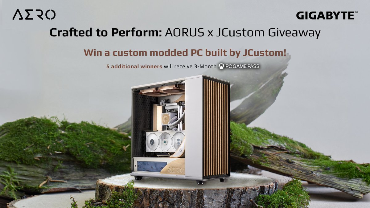 AORUS_NA's tweet photo. We teamed up with Jcustoms to create a one-of-a-kind custom gaming PC featuring the AORUS X870E WOOD X3D and GeForce RTX 5080 AERO, complete with a custom wood-modded interior built around a clean white and natural wood aesthetic.

One winner will take home the full custom PC, plus 5 additional winners will receive 3 months of Xbox Game Pass Ultimate.

Enter now through the 🔗 Link in bio

📅 8/13–8/21
📍 Open to eligible residents of the U.S. & Canada

#AORUS #GIGABYTE #JCustom #PCGiveaway #GamingPC