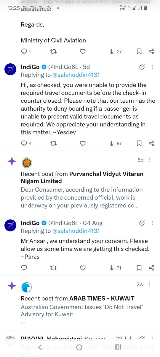 salahuddin4131's tweet photo. @IndiGo6E @IndiGo6E एक ही केस में दो अलग जवाब !
1. "document not presented at check-in"
2. "documents not provided before counter closed"
10 जुलाई को वही Mobile IDदिखाया जो 17 जुलाई को दिखाया और ट्रैवल करने दिया। फिर भी बोर्डिंग नहीं मिली,₹4629डेट चेंज चार्ज देना पड़ा। दोनों जवाब झूठे हैं https://t.co/IfJlFVuU2O