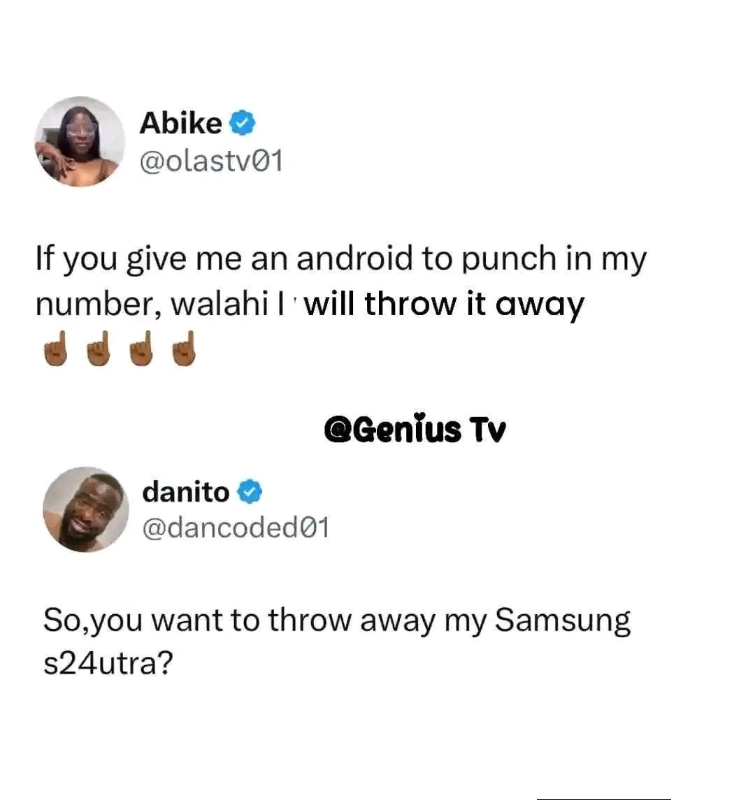 odohadah's tweet photo. My Samsung Galaxy S25plus 😂🤲💀
With a Snapdragon 8thGen Elite processor 12GB of RAM and 256GB of ROM https://t.co/cdb1PZyQfe