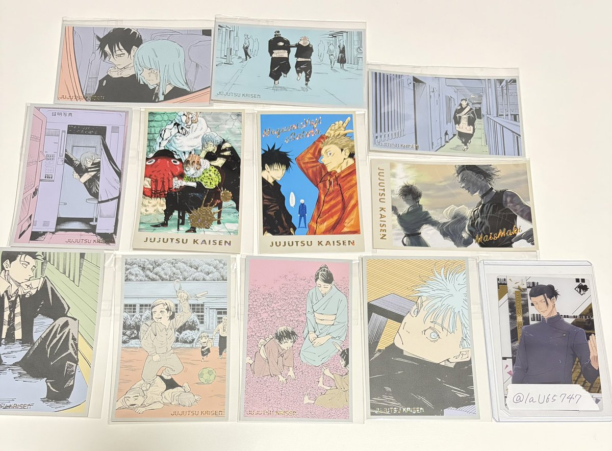 IaU65747's tweet photo. 【交換・譲渡】呪術廻戦展 メモリアルコレクション

譲)画像1

求)画像2❤️がついているものor275円/枚＋送料

郵送のみ
譲渡の場合はPayPayのみ

お気軽にお声掛けください🍀 https://t.co/jxiiA5x5aa