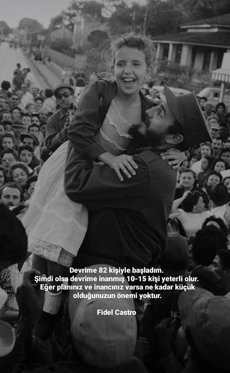 _Hypatiawoman_'s tweet photo. Devrime 82 kişiyle başladım.Şimdi olsa devrime inanmış 10-15 kişi yeterli olur.
Eğer planınız ve inancınız varsa ne kadar küçük olduğunuzun önemi yoktur.
#FidelCastro ✌️ https://t.co/cfv2xOH5z6