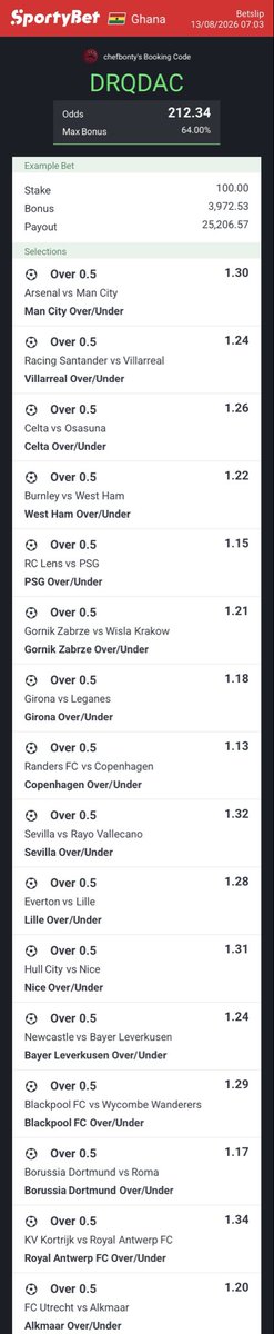 _Bonty_Official's tweet photo. 200 odds favorite to score frm Fri.-Sun.🎉

Sportybet code : DRQDAC https://t.co/SfUmA3EUxl