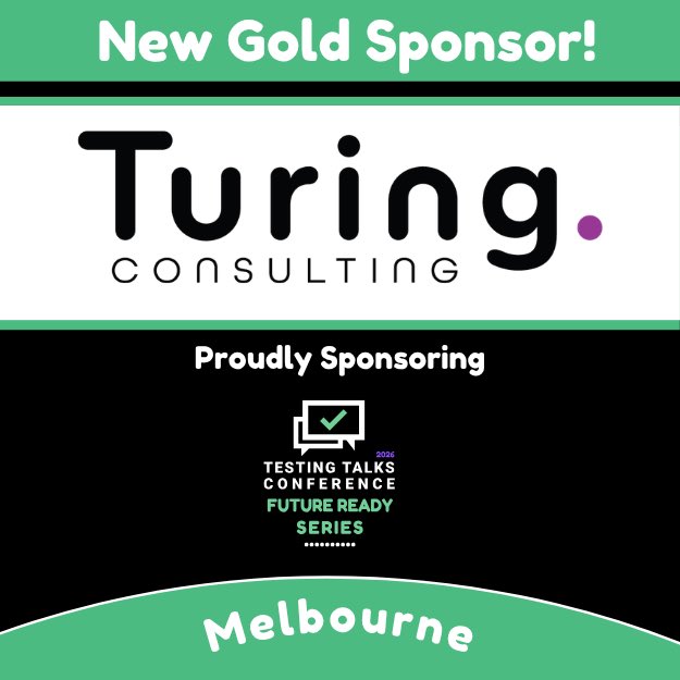 TestingTalks's tweet photo. Excited to announce Turing Consulting as a Gold Sponsor for Testing Talks Conference in Melbourne on Thursday, October 8th, 2026!

Check out Turing Consulting at https://t.co/Ay3R125N24

#TestingTalksConference https://t.co/OsMyqsxdvm