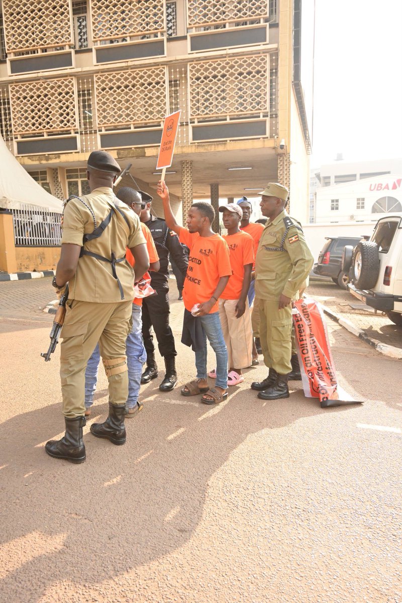 Resistance_Ug's tweet photo. The brave four Rooted in Resistance members are spending their fourth day in detention at Luziira Maximum Security Prisons following a crackdown on our peaceful protest march we organized at @Parliament_Ug demanding an oil free economy and  economic freedom https://t.co/nPfAmDqK5M
