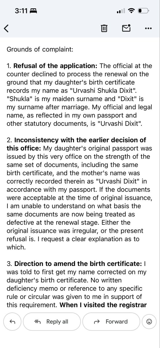 maahidixit's tweet photo. @rpoghaziabad please look into the concern regarding the passport renewal denial for my daughter (original passport was issued with the strength of the same set of documents). Officer also was ill mannered and misbehaved with my wife and daughter @MEAIndia @passportsevamea https://t.co/DmLNA2OROh