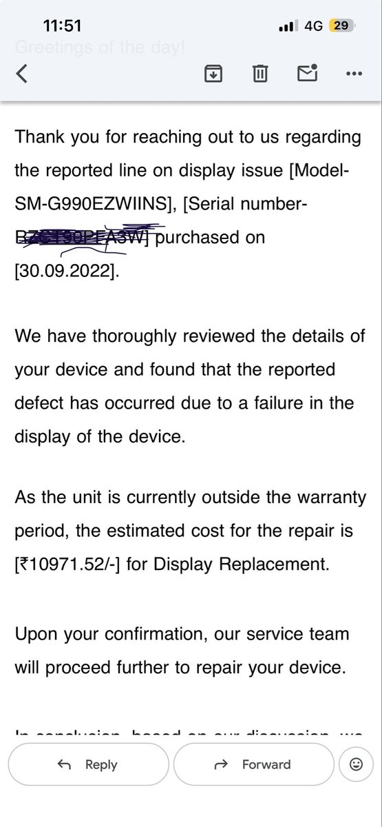 ThatsdeepIndian's tweet photo. @SamsungIndia now days samsung has been worst, they have series display issue with their phones which doesn’t last for long. You pay premium amount for flagship phone just a life for 3 year and then it’s completely waste as they charges more than 10k for repair. #samsungsupport https://t.co/j4i4quVuxj