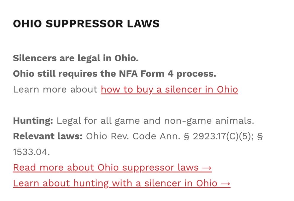 SummitArmory's tweet photo. Although there are still bs NFA regulations to adhere to, today was a huge win! With that being said, this post is targeted for our Ohio customers - Our laws are still gay. Take a look @SilencerShop list of states regulations https://t.co/gzKRdgmPf9 https://t.co/mjKjAdURHu