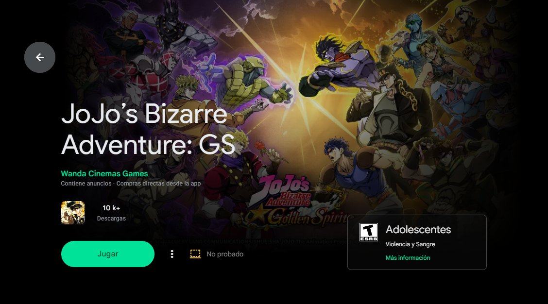 ElOscarGameArt's tweet photo. Agradezco que exista el Google Play Games para PC. Aunque lo de “No Probado” me medio preocupa. Pero ni modo.
#JoJosBizarreAdventure #GoldenSpirit #JJBAGS #JoJo https://t.co/t0QuQow5ka