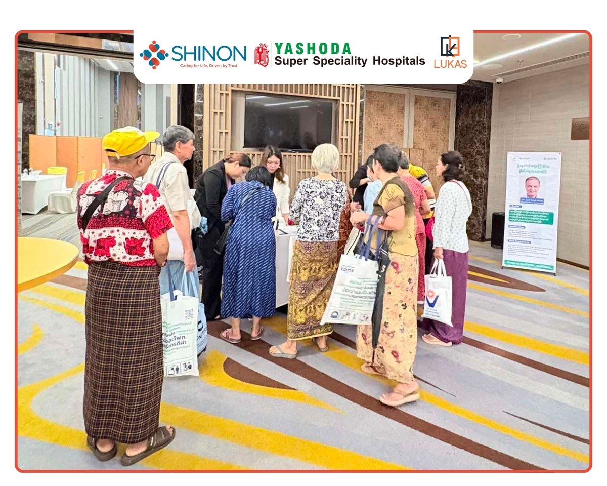 Shinon_global's tweet photo. Shinon Healthcare, in collaboration with @yashodamedicity, recently travelled to Yangon and Mandalay, Myanmar, with the leading specialists for Health Talks, OPD consultations and hospital engagements.

#ShinonHealthcare #MedicalTourism #MedicalExperts #HealthcareCollaboration https://t.co/fVarT2rNCy