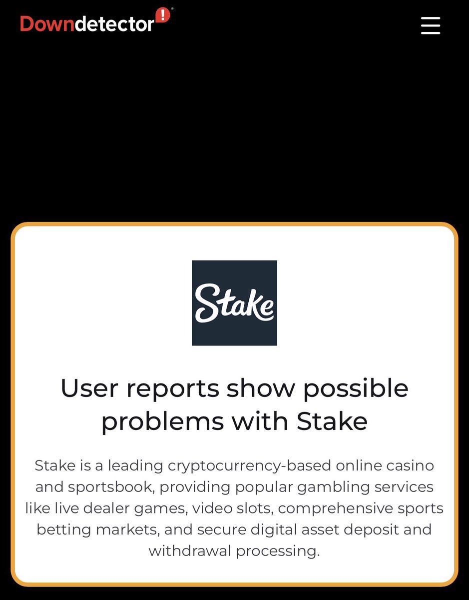 visXcaa's tweet photo. | Just in : Stake are currently down @Stake https://t.co/haHxiQKl5c