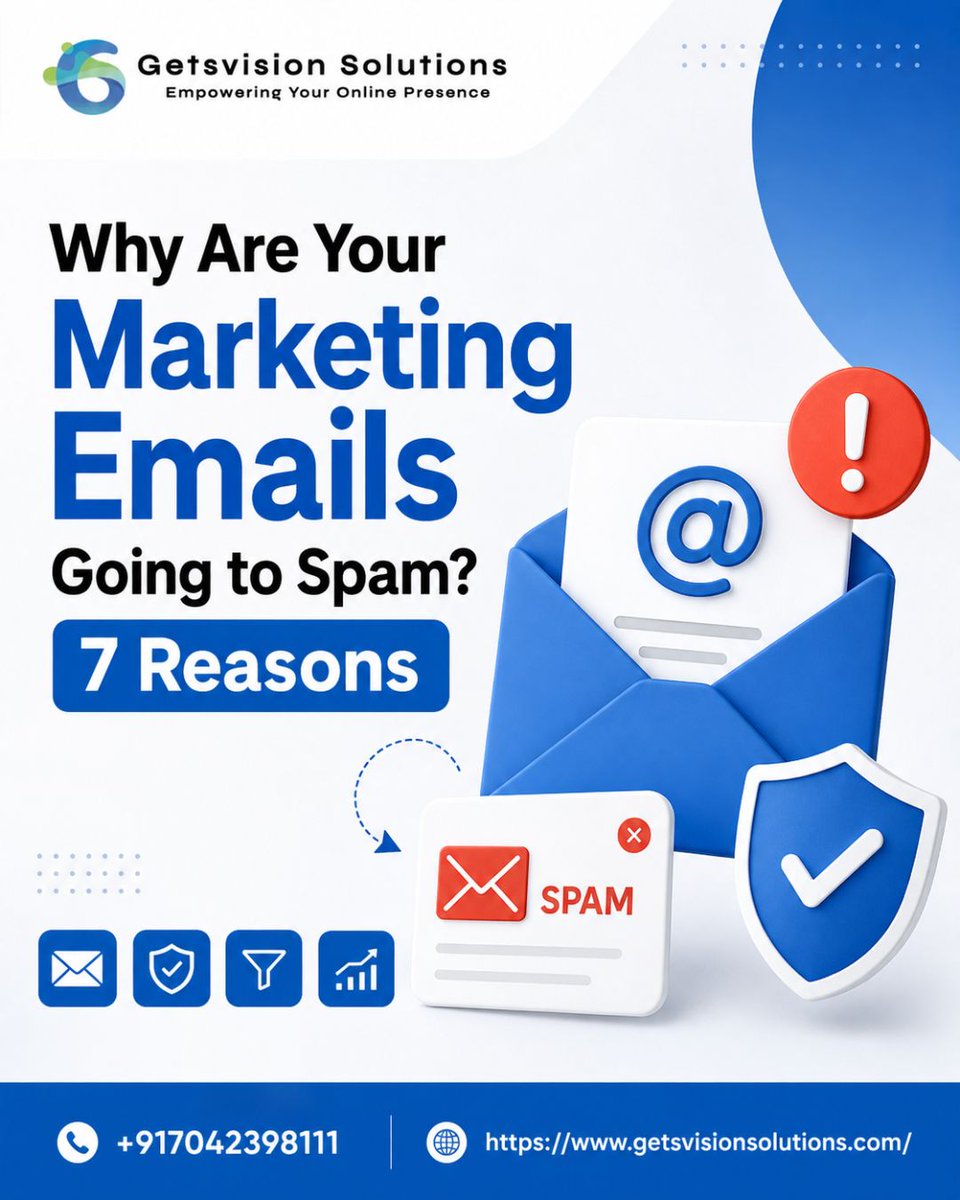 getsvision's tweet photo. Why Are Your Marketing Emails Going to Spam? 📩

• Weak sender reputation
• Missing SPF, DKIM &amp; DMARC
• Poor list hygiene
• Spammy content

Improve deliverability, build trust, and reach more customers with professional email solutions.

#EmailMarketing #GetsvisionSolutions https://t.co/onbLx0bIx9