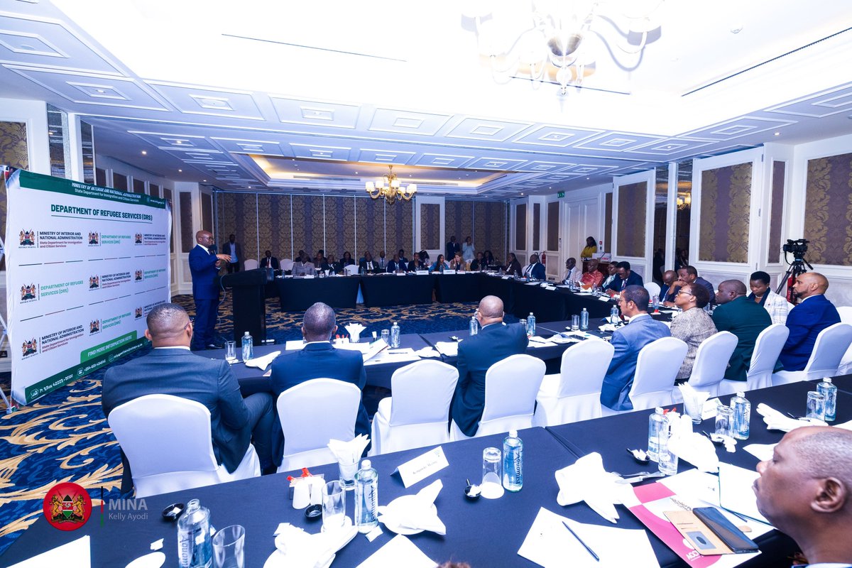 ray_omollo's tweet photo. With fellow Principal Secretaries, we joined other stakeholders for the Shirika Plan National Steering Committee meeting to review progress in implementing the Plan.

Discussions centred on the progress made, including the finalisation of the Implementation Framework, which is awaiting validation and the operationalisation of Technical Working Groups to review, cost and prioritise interventions for the transition phase. 

We also reviewed the draft Policy and Legal Alignment Roadmap and the proposed roadmap for developing a National Refugee Management Policy, key steps towards a coordinated and sustainable transition.

Present were Governor Jeremiah Lomorukai (Turkana), PSs Ms. Regina Akoth Omba (Trade), Mr. Joseph Mogosi Motari (Social Protection), Carren Ageng'o (Children Services), Dr. Paul Kipronoh Ronoh (Agriculture) and Hon. Susan Auma Mang'eni (MSMEs); MPs Hon. Farah Maalim (Daadab) and Hon. Yakub (Fafi); and Representatives from Nairobi and Garissa County Governments.