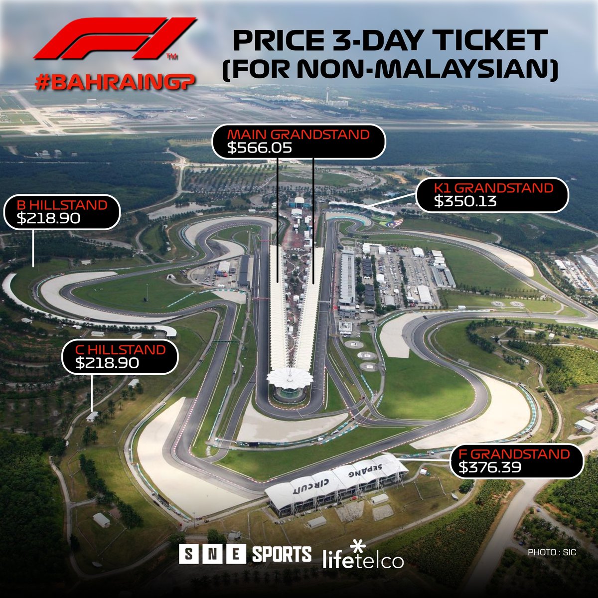 SNE_Sports's tweet photo. THE WAIT IS OVER❗️🏎️💨🎟️

Official ticket prices for the 🏎️🇧🇭🇲🇾 F1 2026 Bahrain GP in Malaysia are now LIVE for both Malaysian Citizens, and Non-Malaysian Citizens.

📷 : SIC

#F1 #BahrainGP #Sepang  
#SNESports 
#LifeTelco https://t.co/G22O9NSGoJ
