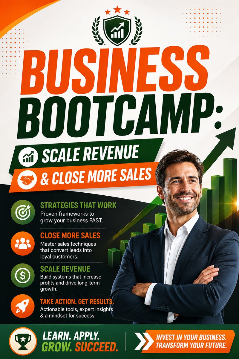 thescaleai0's tweet photo. Ultimate Business Bootcamp: Scale Your Revenue &amp; Master Sales Fast
​Pin Description
Ready to transform your company’s revenue and take your leadership to the next level? Our high-intensity business bootcamp acts like a burn boot camp for your career, pushing your limits so https://t.co/eU0daxkCgv