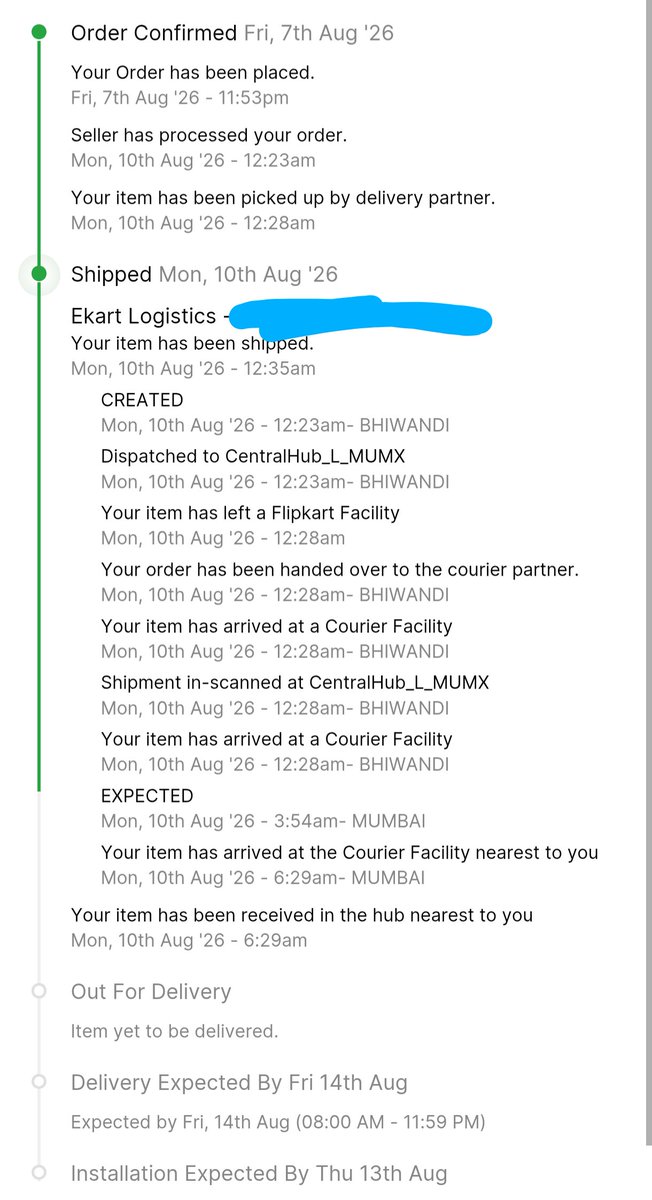 AMITKUMAR271's tweet photo. Hey @Flipkart @flipkartsupport my order was promised days ago, but the delivery date just keeps moving by 1 day every single day! It’s been sitting at the nearest hub since Aug 10th. When will this actually be delivered? Please resolve this immediately! https://t.co/1RKDNMs1yK