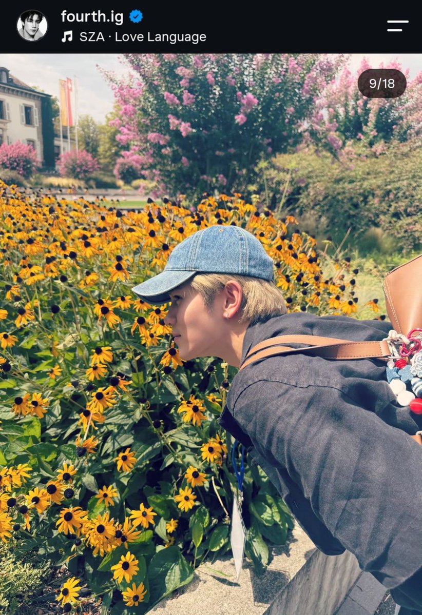 itsgemfourth's tweet photo. mind you he posted the pic of him with the sunflowers on the 9TH SLIDE. and you expect me to be normal? never. 🌻🫠��� https://t.co/yEpFGdoz2a