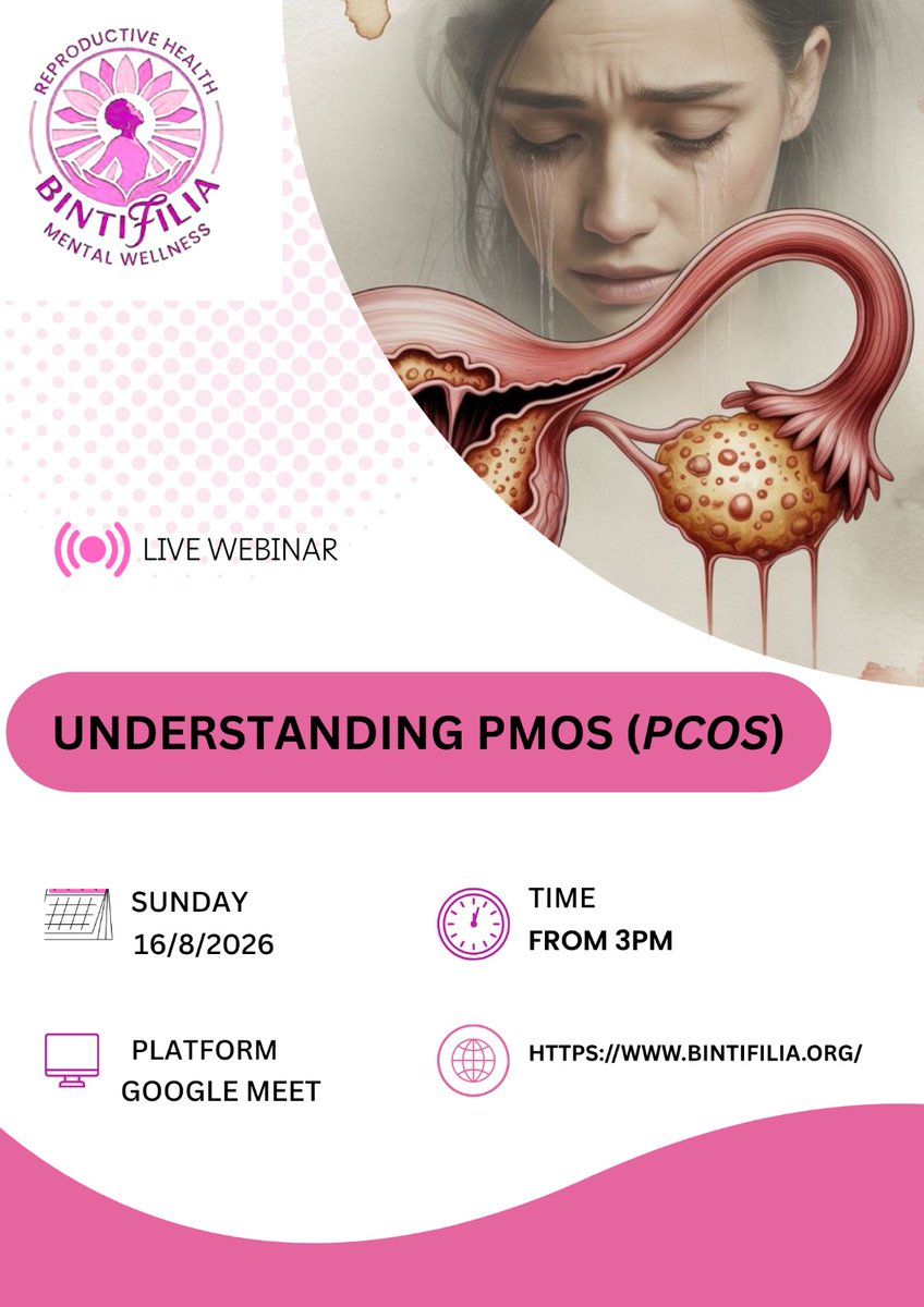 BintiFilia's tweet photo. Join us to demystify PMOS (formerly PCOS) this Sunday at 3 PM on Google Meet. 

Register here: https://t.co/o35906lVcO

#PCOS #PMOS #reproductivehealth #womenshealth https://t.co/TcH3omTC4T