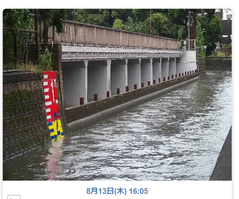 matsushima_mt's tweet photo. 2026年８月13日16時前からの雷鳴を伴うゲリラ豪雨で中野区の神田川水系北江古田橋付近の水位がレベル3からレベル4（氾濫危険水位）に迫りました。マツシマの「電波式水位計」は激しい雨の中その状況を正確にとらえています。奥に「電波式水位計」が見えます。
https://t.co/ryx8IQjZ5A https://t.co/AHnYcs1E5L
