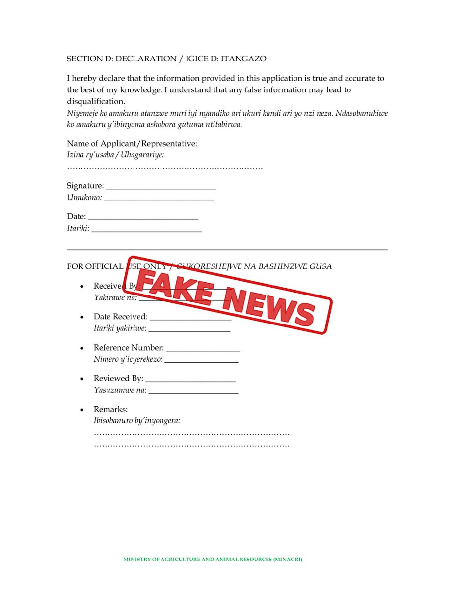 RwandaAgri's tweet photo. #FakeNews https://t.co/FBmo8snQU8