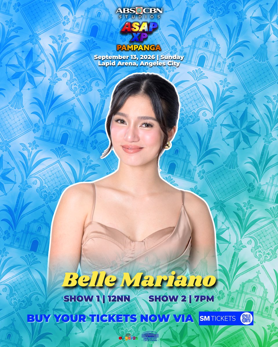 ASAPOfficial's tweet photo. 💗 BELLE-IEVE IT, CABALEN! 💗

Makisaya at maki-XPerience kasama si #BelleMariano sa pinaka-exciting na concert party ng ASAP XP Pampanga LIVE sa September 13, Sunday sa Lapid Arena, Angeles City! 🎤🎶

Get your tickets now via https://t.co/xtiDxh85Fn! 🎟

#ASAPXP #ASAPXPPampanga https://t.co/llXx1gNLH6