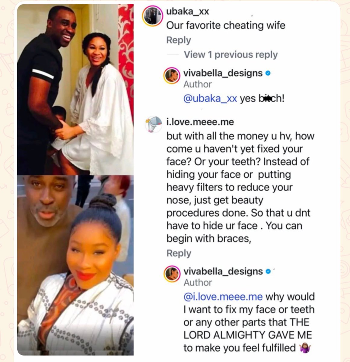 IDOWNADEKUNLE's tweet photo. Frank Edoho’s ex-wife, Sandra, replies troll who called her their “favourite cheating wife.” https://t.co/KzyKvMP5XR
