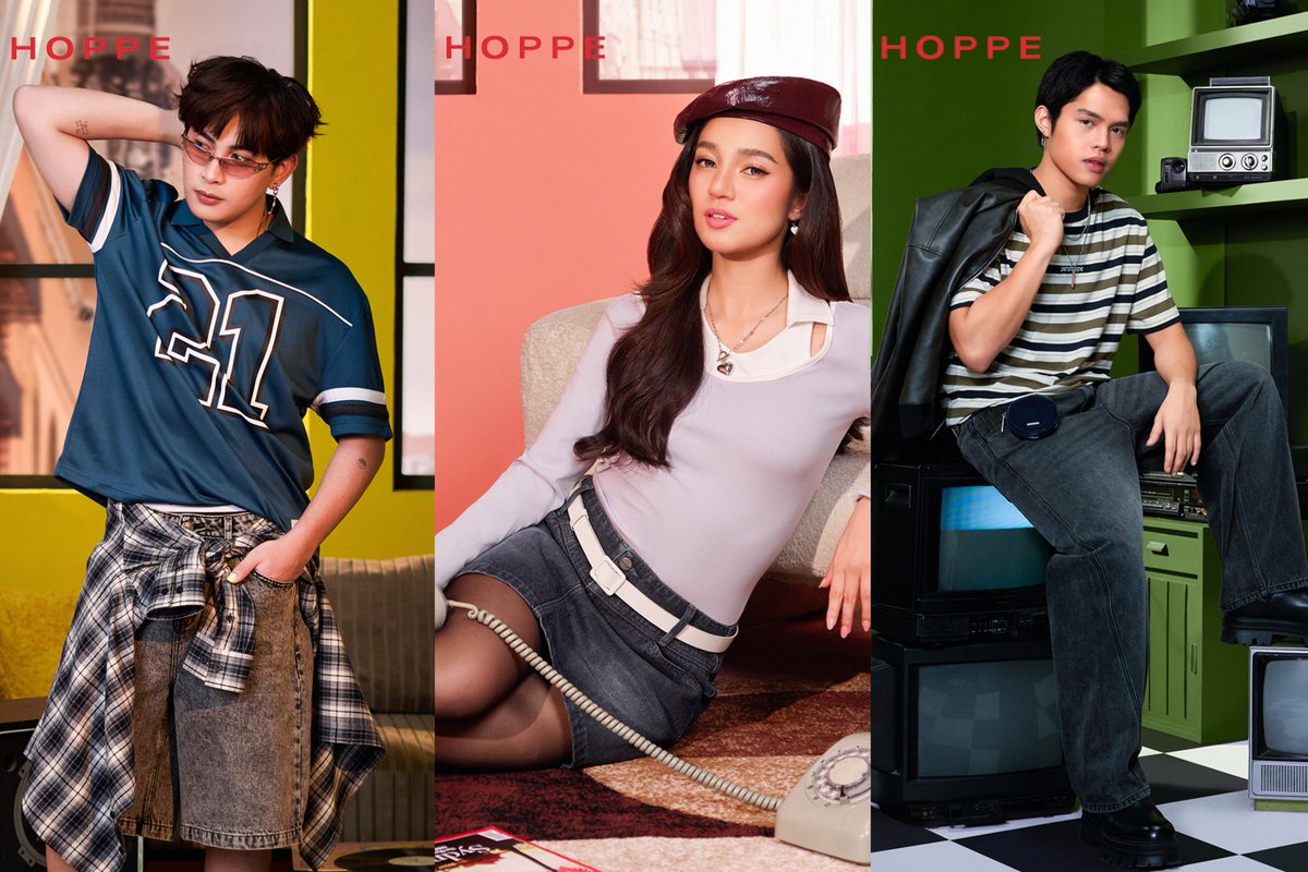 manilaconcerts's tweet photo. Belle Mariano, Maki, and Elijah Canlas officially join @PENSHOPPE: All Access, bringing their distinct personalities, creativity, and personal style to the brand’s latest campaign inspired by the carefree spirit of ’90s youth culture.

https://t.co/hXrTbzMbH8 https://t.co/mINCd5GioC