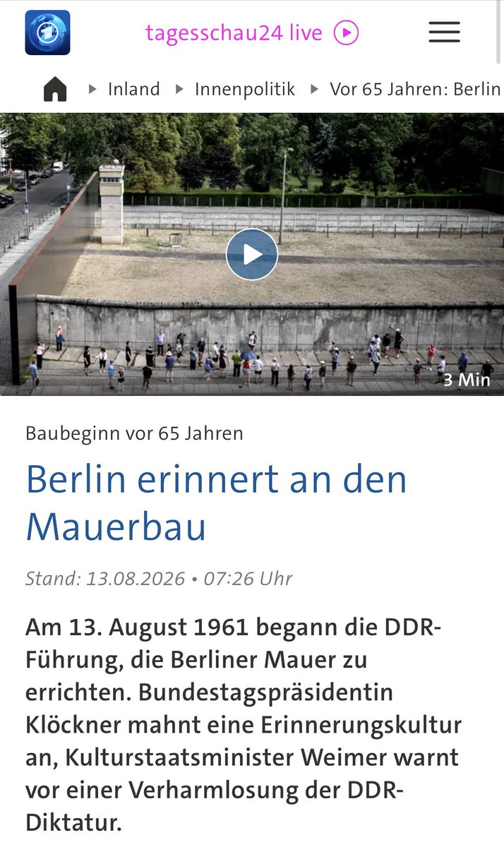 StephanusHH's tweet photo. Bin gespannt, wie oft der Bürgermeister den Sozialismus, die SED bzw. Die Linke, als Ursache für diese deutsche Katastrophe benennt. Es geht schließlich um die Macht nach der Berlin-Wahl. #mauer https://t.co/AKbmopdPZQ