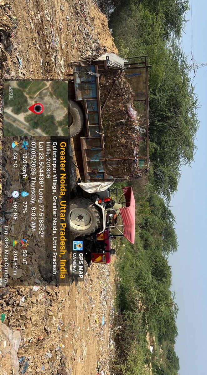 AMigsun89369's tweet photo. URGENT: ACTIVE GARBAGE DUMPING SITE IN GREATER NOIDA

Trucks are openly dumping mixed waste, creating serious health, hygiene and environmental risks.

This cannot be allowed to become a permanent dumping ground next to residential areas. Surajpur Site C Road. Opp. Zeta 1. https://t.co/JjFdOT0itl