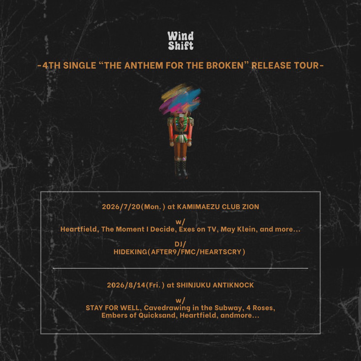 antiknock1985's tweet photo. 🔥🍉明日開催!!!🏖️🔥
2026.8/14(金)
STAY FOR WELL & ANTIKNOCK presents
【STAY FOR WELL"SELFMEDICATED"Release Party】
-Wind Shift 4th Single “The Anthem For The Broken” Release Tour-

-ACT-
STAY FOR WELL
Wind Shift(名古屋)
Cavedrawing in the Subway(宇都宮)
4 Roses
Embers of Quicksand
Heartfield

🌮FOOD:D.U.L.M
🕰️OPEN17:30/START17:50
💴ADV¥2,500/DOOR¥3,000(+1D¥600)
📩前売各取置予約受付
📲Livepocket▶︎https://t.co/O8TEJl7m67