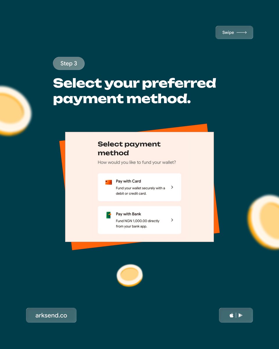 usearksend's tweet photo. Adding money to your Arksend wallet is quick and easy.

Just follow these 3 simple steps and you’re ready to send money across Africa.

Swipe to see how it works. https://t.co/DYbzC3lt5B