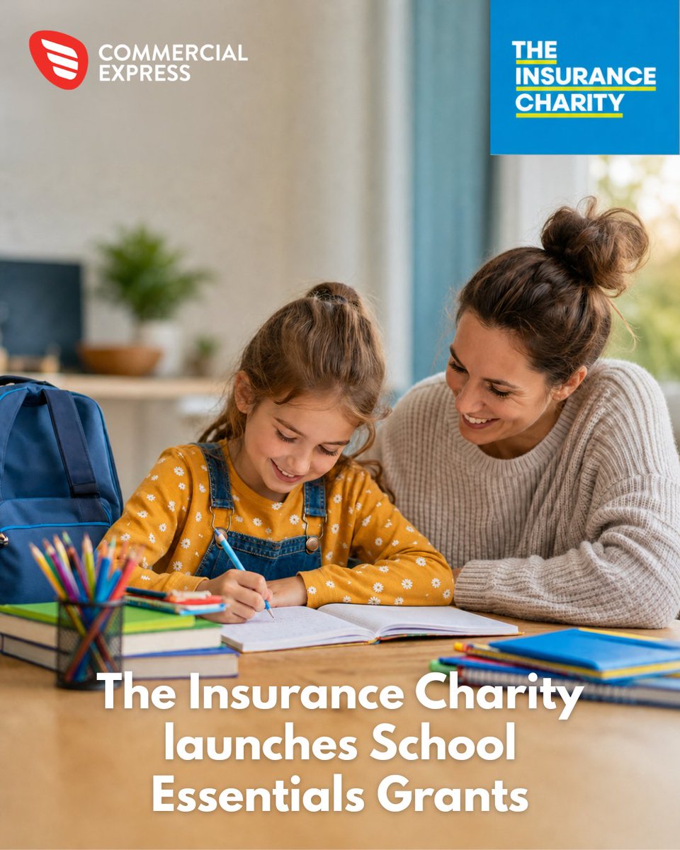 CommercialExp's tweet photo. The Insurance Charity’s new School Essentials Grants programme helps insurance professionals and their families with education costs. Eligible families can receive £250 per child in the UK or €300 in Ireland. Find out more: https://t.co/5aM7pW7Xp9 https://t.co/Rj0LUwYOpq