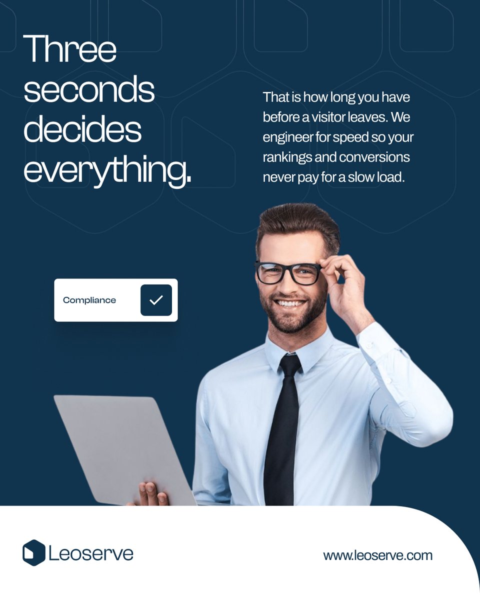 LeoserveInc's tweet photo. A few seconds of load time is the difference between a customer and a bounce.

Speed shapes everything: brand trust, search rankings, and conversions.

At Leoserve, performance isn't a finishing touch. It’s built into the foundation.

#WebPerformance #Leoserve https://t.co/506xT8FWjV