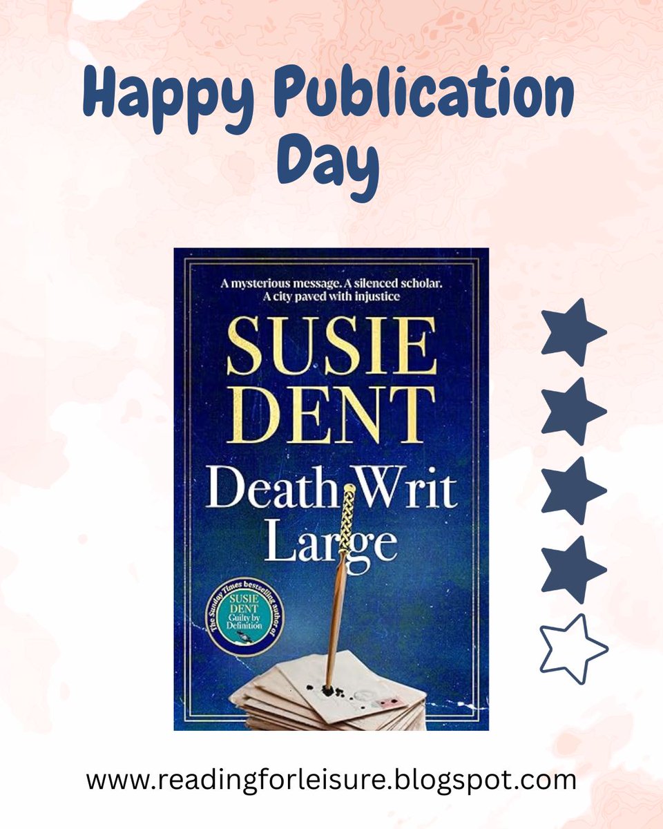 Debbie_Hart_UK's tweet photo. Happy publication day to @susie_dent and @ZaffreBooks for #DeathWritLarge
This is a gripping mystery with revenge at its heart. Ideal for people who love solving puzzles.
Reading For Leisure review: https://t.co/jq7EPq7ooC https://t.co/zo6roBnPoH