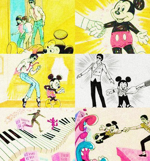 yofuiaquella's tweet photo. concept storyboard panels created in september 1986 for an unproduced Michael and Mickey Mouse music video collaboration. https://t.co/YH3Yh140vm