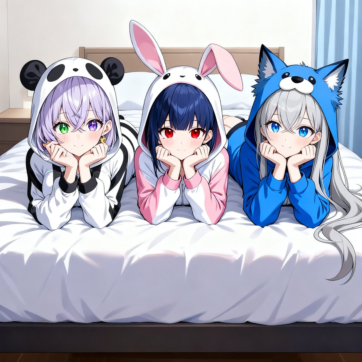 positive_sn's tweet photo. #うちの子コラボ
#アニマルシスターズ
#aiイラスト 

今日もお疲れ様〜 https://t.co/eGm2jp31ap