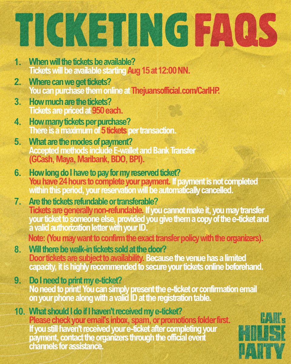 carlguevarra09's tweet photo. After posting Carl’s House Party yesterday, maraming tanong. Here are the answers! Pwede po magkopyahan and ibulong sa katabi :) https://t.co/T0B4XoQZrO