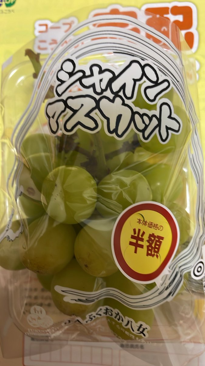 love147223's tweet photo. シャインマスカット半額ゲットした！うれしい！ https://t.co/BJE9orftNP