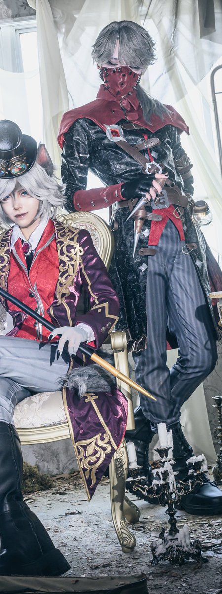 pichizoou's tweet photo. 第五人格 / Identity V
S4 真髄3
コスプレ cosplay 

　　　　「逢魔時。」

黄昏に、異形は集う。

納棺師｜エクソシスト@Aes12uwu 
写真家｜月下の紳士 @Natsu_cosplay 
祭司｜夢の使者 @pichizoou 

 #第五人格コスプレ https://t.co/BrhKjyDgrK
