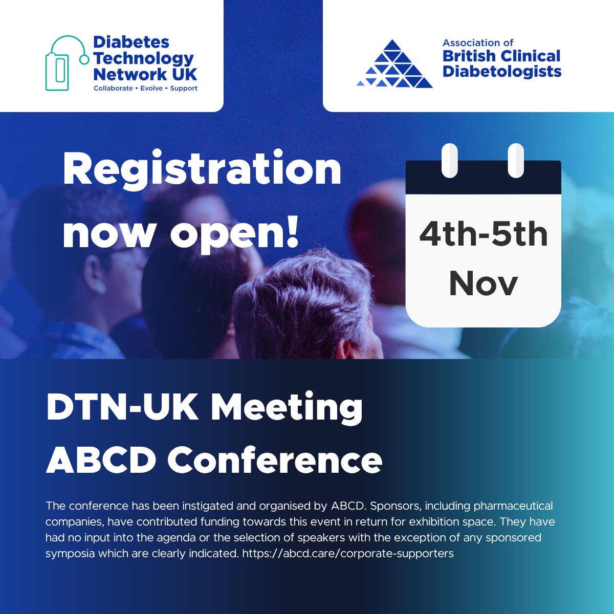 ABCDiab's tweet photo. Don't miss ABCD Conference and the DTN-UK Meeting this November. 

Expect expert clinical updates, diabetes technology, professional development and networking with colleagues from across diabetes and endocrinology. 

Secure your place today 🔓 https://t.co/2rDhWJLg0i https://t.co/LJZCWOPLzT