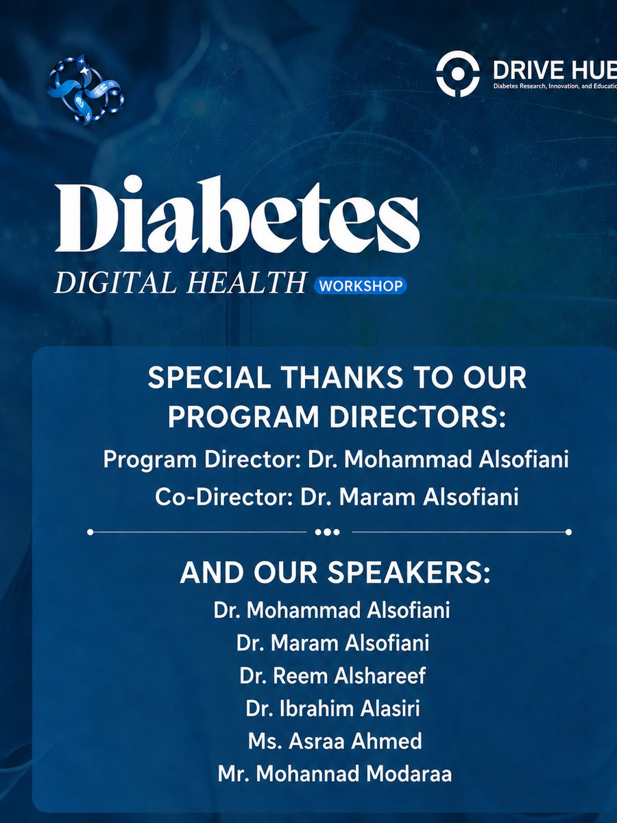 SSEMt's tweet photo. ⏳ 1 day to go!

❇️ Diabetes Digital Health Workshop

👉🏼By the DRIVE HUB - Saudi Society of Endocrinology and Metabolism 

Day 1️⃣: Building the knowledge base
Day 2️⃣: Hands-on foundations.

✅ 6 CME credits.

📍Taif- KSA
⏰ Aug 14–15.

#DriveHub #SSEM #DiabetesTech https://t.co/butjgM3JAJ