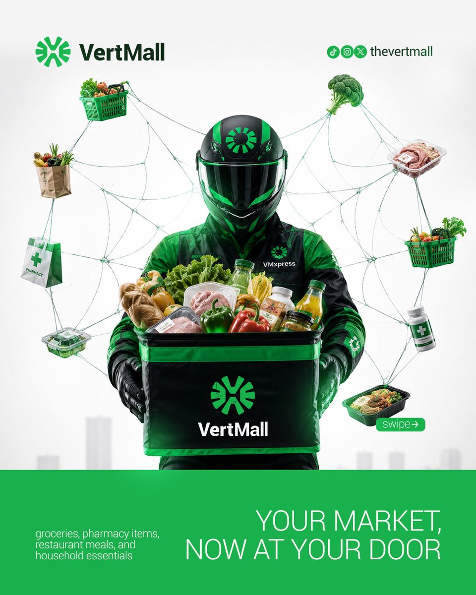 TheVertMall's tweet photo. What if your next market run was just..a few taps away?

From groceries to household essentials, pharmacy items and your favorite meals, all coming right straight to your doorstep, without the usual market stress. 

Follow @TheVertMall now , you’ll want to be here when it starts. https://t.co/QtB0DmTwmD