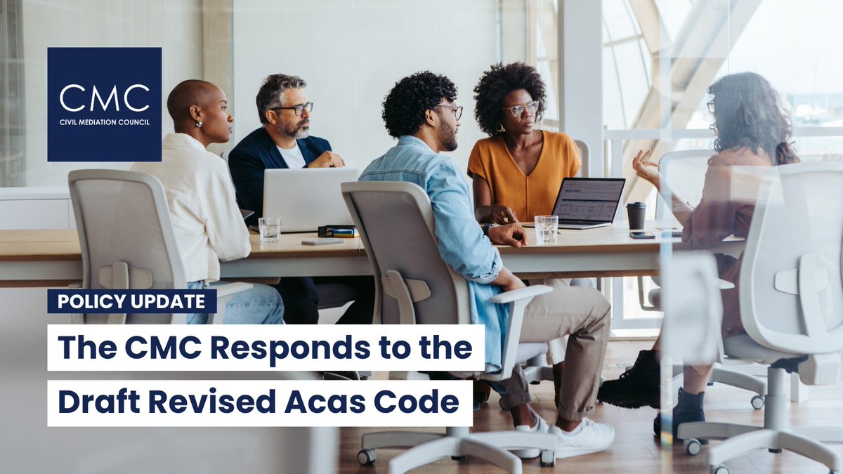 civil_mediation's tweet photo. #Acas has published a draft revised #CodeofPractice on disciplinary and grievance procedures. The CMC welcomes the inclusion of #mediation, while calling for clearer #guidance on when and how it can be used effectively.
Read our response: https://t.co/81tEjNUJfY https://t.co/1exvFmbBwM