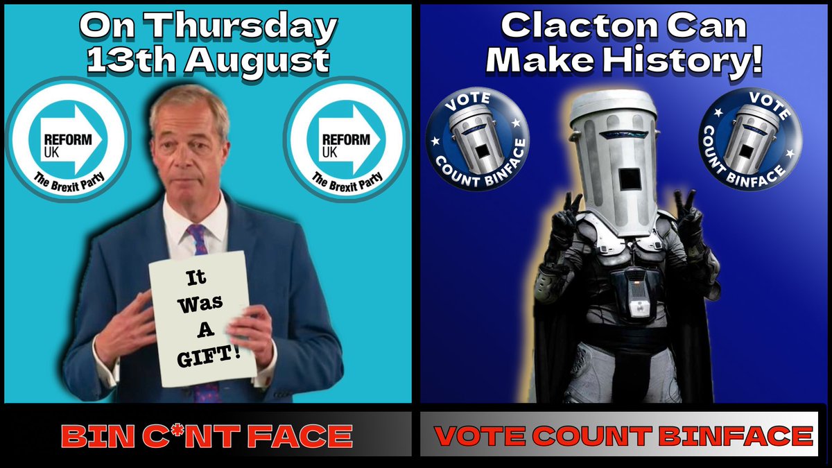 nthlondonhippy's tweet photo. @Nigel_Farage Take out trash! Bye bye Nigel Farage! We won’t miss you. No one will.
#VoteBinface #VoteCountBinface #ClactonMakeYourVoteCount #ClactonBinDay #ClactonByElection #ClactonMP #Clacton #FarageRiots https://t.co/Xu0rzeqYPf